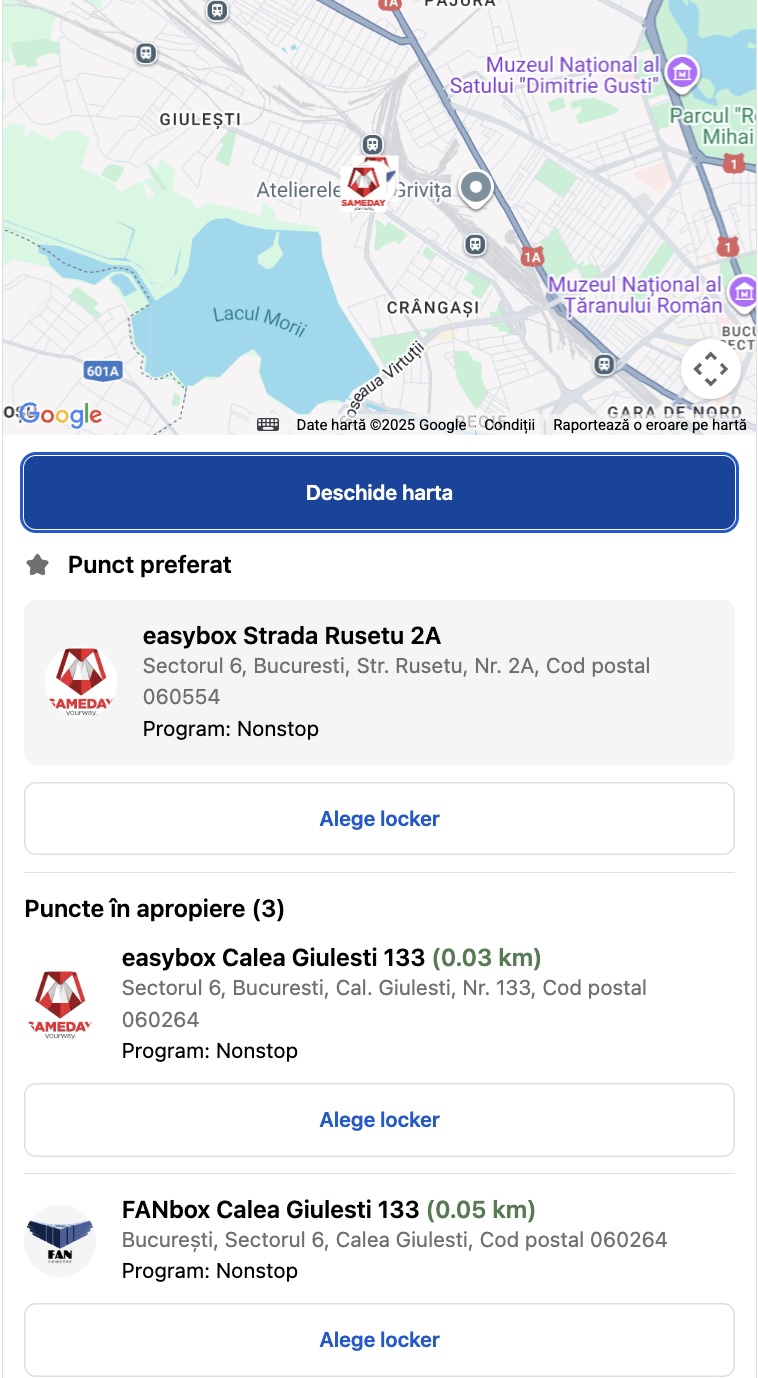Rețea lockere România